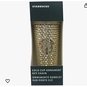 Starbucks Ornament Tumbler  Gold Key Chain Cup